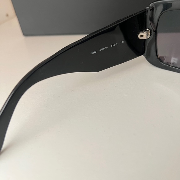 CHANEL Black Quilted Temple Rectangular Sunglasses main image 9
